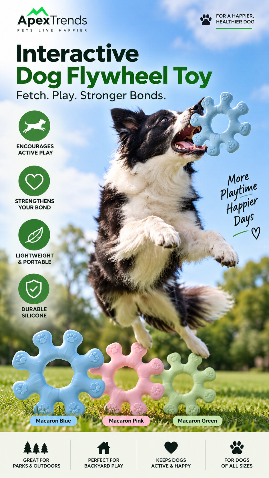 Interactive Dog Flywheel Toy – Outdoor Fetch & Play