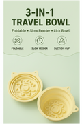 3-in-1 Travel Bowl for Dogs — Slow Feeder & Lick Bowl