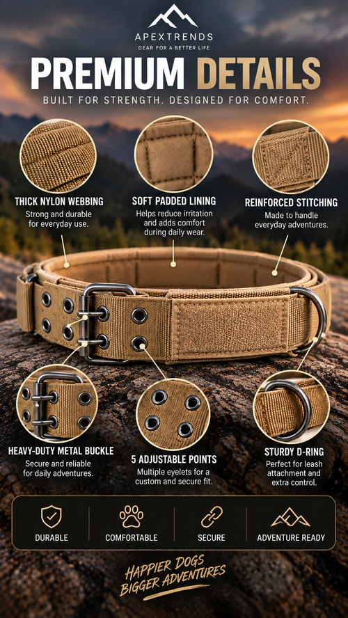 Heavy-Duty Nylon Dog Collar with Metal Buckle